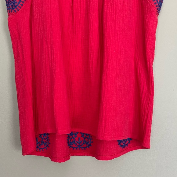 {Skies Are Blue} Embroidered Tank Top in Red & Blue - Womens XS -  NWT - Picture 6 of 8